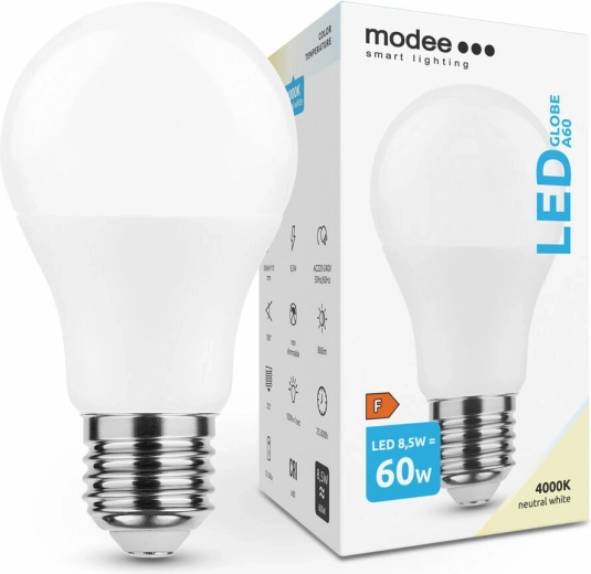 LED pære A60 8,5 W E27 806 lm neutral hvid MODEE
