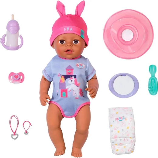 BABY born-dukke Eva Click & Play 43 cm med magisk hånd og tilbehør