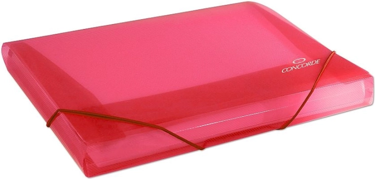 Dokumentmapper med elastik A4, transparent rød