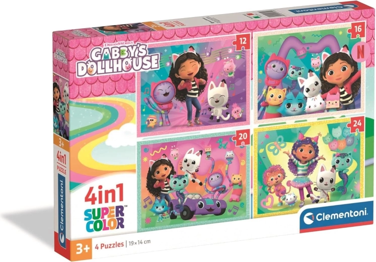 Puslespil CLEMENTONI Gabbys magiske hus 4-i-1 (12–24 brikker)