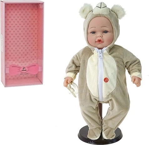 Talende babydokke Bobas 40 cm i bamse-heldragt
