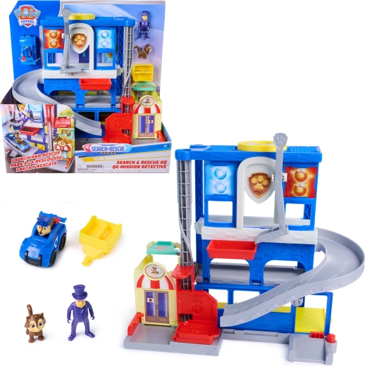 Paw Patrol Search & Rescue – Pup Squad HQ med figurerne Chase og borgmester Humdinger