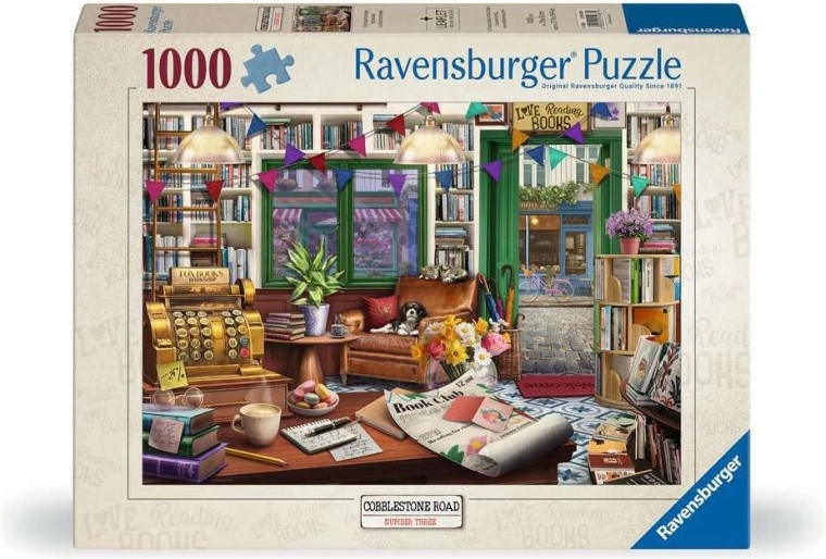 Ravensburger puslespil Cobblestone Road 3: Magisk boghandel 1000 brikker