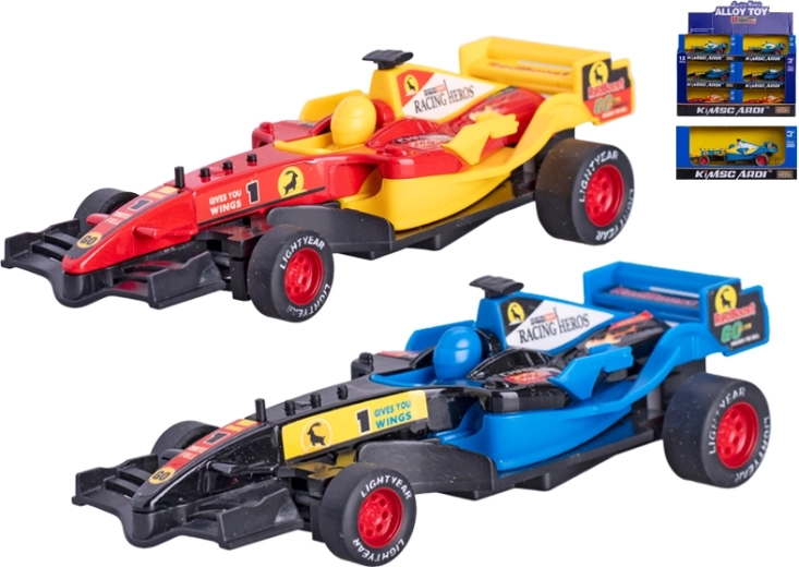 Metalmodel af Formel-bil 12 cm med pull-back