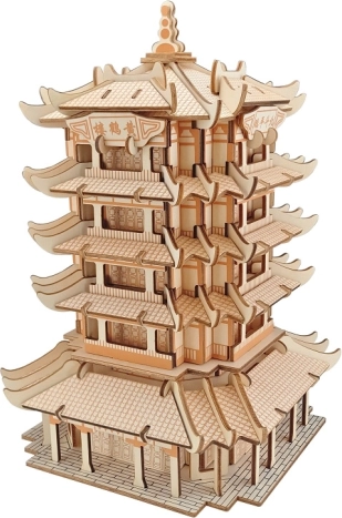 Træ 3D-puslespil Yellow Crane Tower