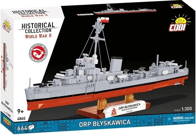 Cobi byggesæt ORP Błyskawica – destroyer (664 dele)