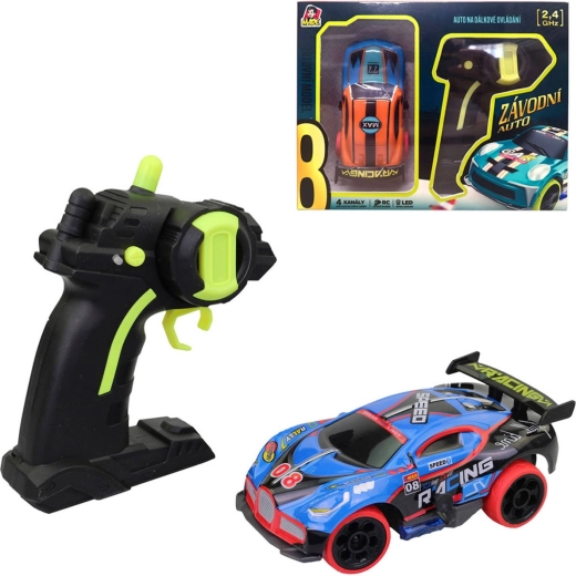 RC racerbil 2,4 GHz 1:32 med LED, 13 cm