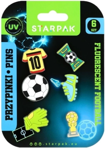 Gummi-emblemer Football fluo - 6 stk.