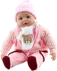 Baby pige med bamse og sjal 50 cm