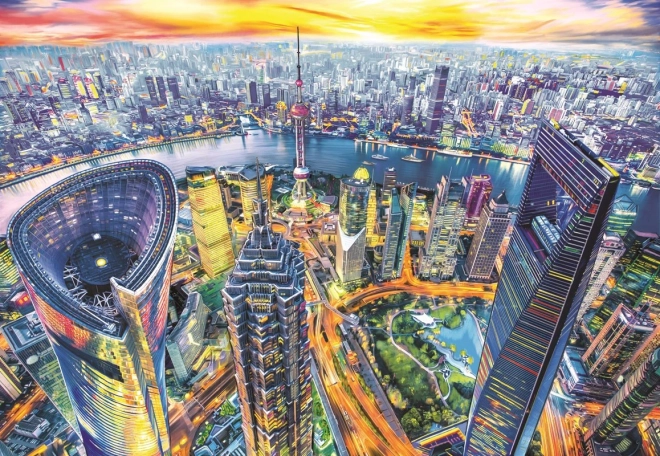 Puslespil Udsigt over Shanghai 2000 brikker