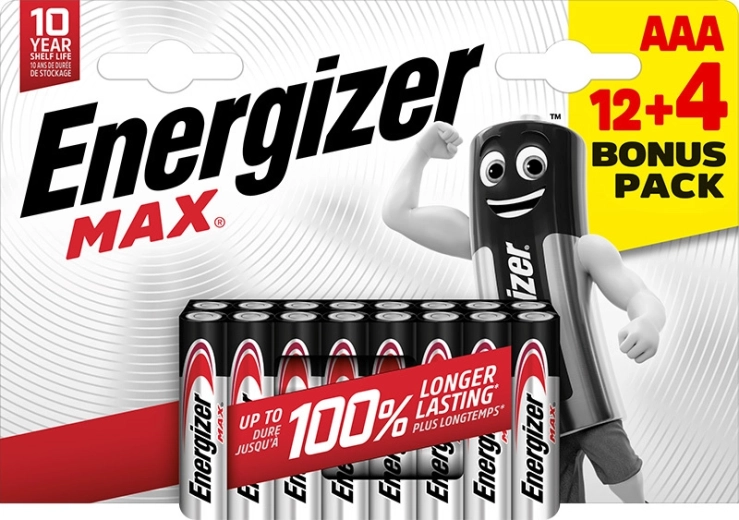 Energizer Max AAA alkaline batterier 16 stk