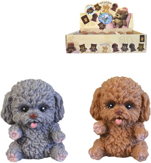 Blød antistress-hund i gummi 8 cm - 1 stk.