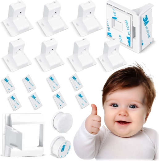 Magnetiske børnelåse til skabe RICOKIDS, sæt med 8 stk.