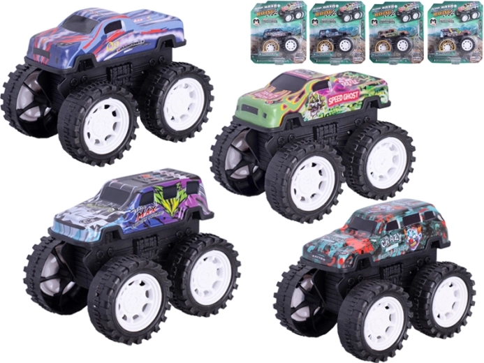 Metal monstertruck 10 cm med friktionsmotor