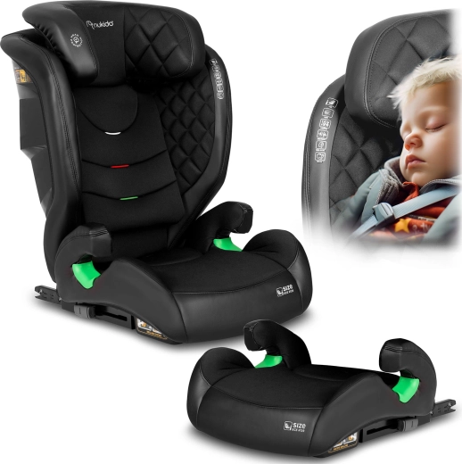 Nukido Louis autostol til børn sort 100–150 cm ISOFIX i-Size