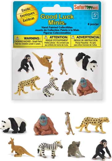 Safari Ltd. eksotiske dyr – Good Luck Minis fun pack (8 minifigurer)