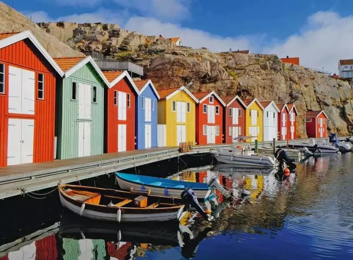 Ravensburger puslespil Farverige huse i Sverige XL 100 brikker