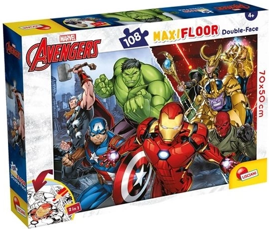 Lisciani Marvel maxi dobbeltsidet puslespil Avengers 108 brikker