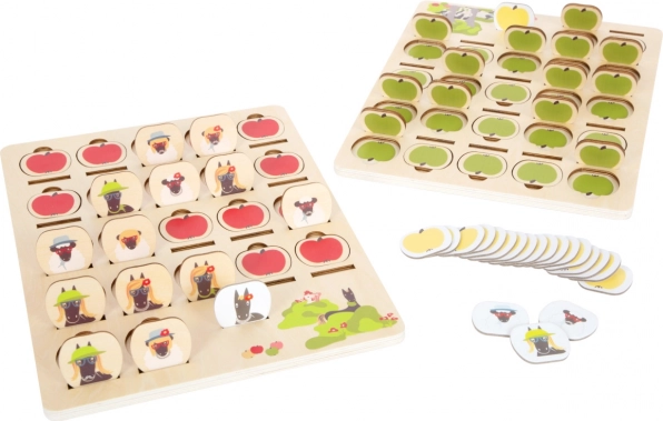 SMALL FOOT gæt, hvem jeg er? 4 FRIENDS – træ memoryspil 2 i 1