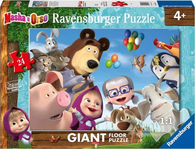Ravensburger kæmpe gulvpuslespil Masha og Bjørnen (24 brikker)