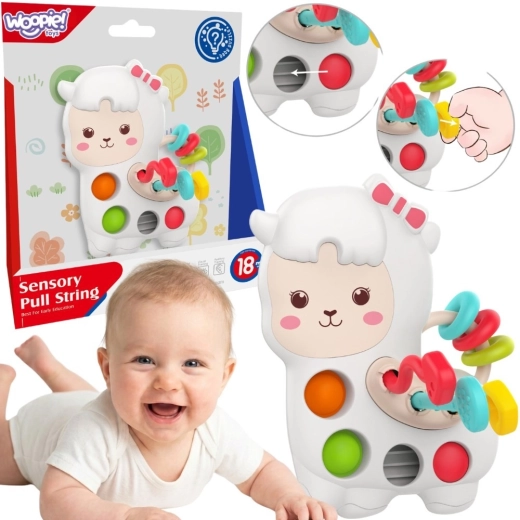 Woopie baby sanse- og manipulationslegetøj Montessori lama 3i1 18 mdr.+