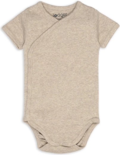 Lodger slå-om-body med korte ærmer, melange beige str. 62