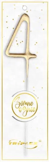 Stjernekaster tal 4, gylden 16,5 cm