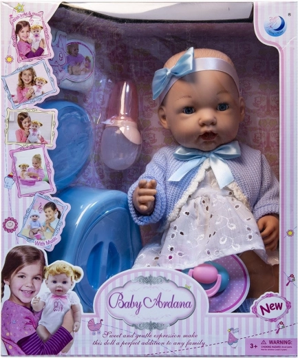 Babydukke med tilbehør – drikker og tisser - 1 stk.