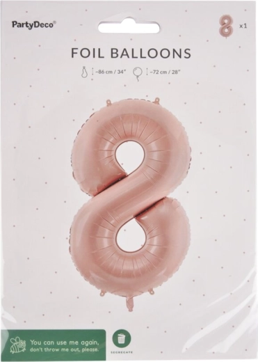 Folieballon tallet 8 beige 72 cm