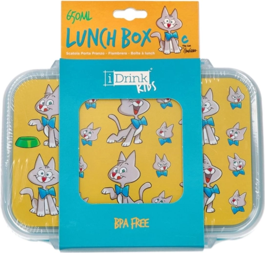 Børnelunchboks Kat med bestik