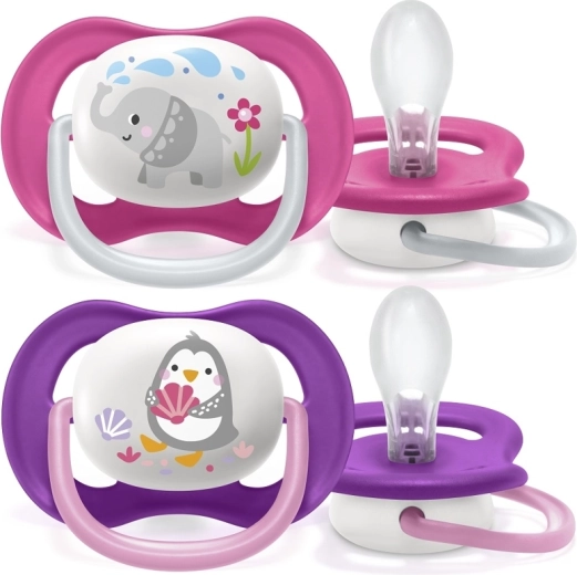 Philips Avent sutter Ultra Air Dyremotiver 6–18 mdr, pige, 2 stk.