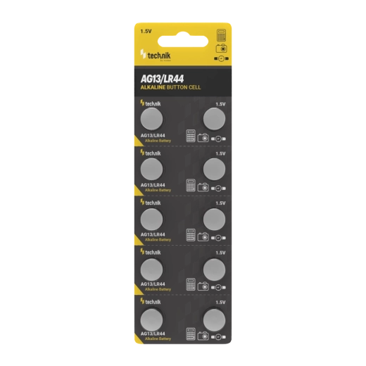 Alkalisk knapcellebatteri AG13 / LR44 / A76 / 357 1,5 V – pakke med 10 stk.