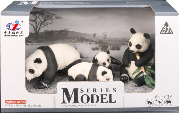 Sæt med panda-familiefigurer