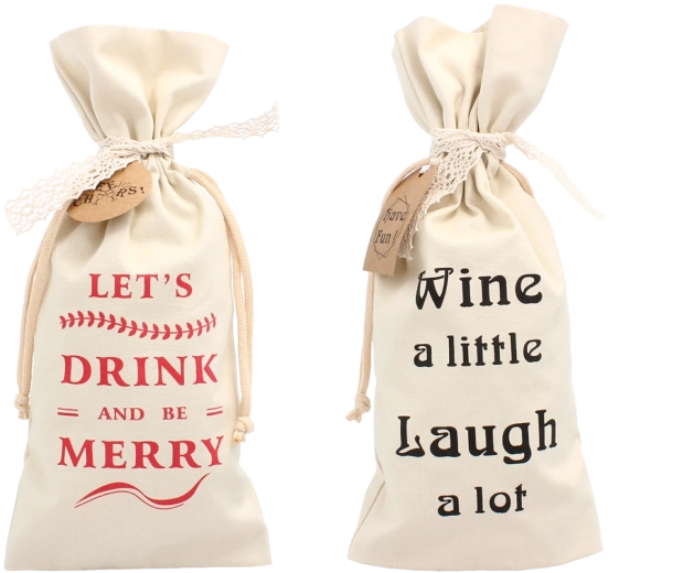 Cremet gavepose til flaske 15 × 35 cm med snørelukning (pakke med 20 stk.)