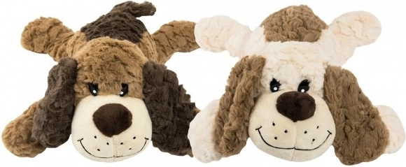 Hund liggende plysbamse 40 cm 2 farver 0+