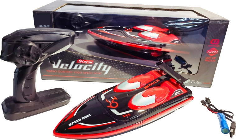 R/C racerbåd High speed 1:16 sort-rød