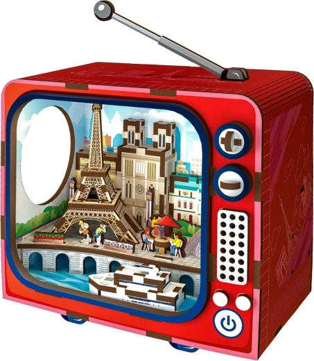 2Kids Toys 3D træpuslespil retro TV Paris