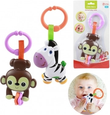 Rangle til baby med dyremotiv, plast, 4 m+