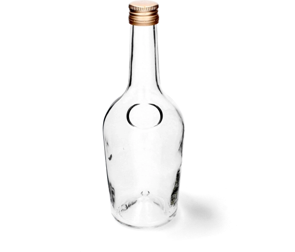 Glasflaske 500 ml med gylden skruelåg