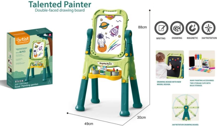 Kunstnerisk dobbelt­sidet tavle 48 dele grøn