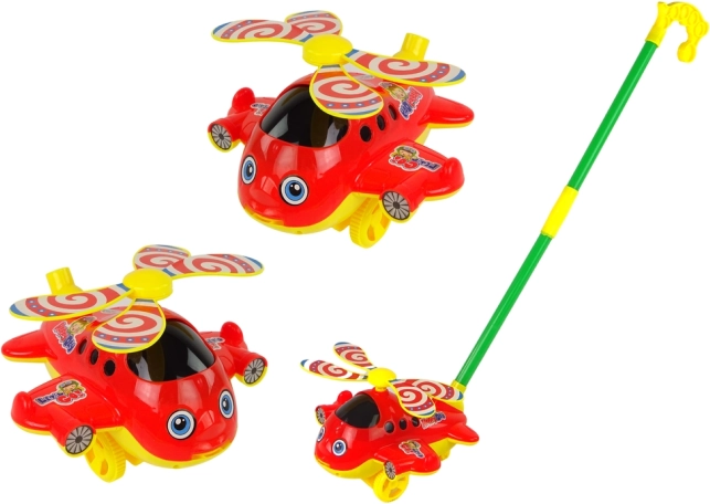 Sjov legetøjshelikopter med stang