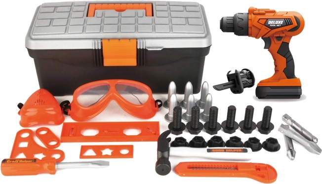 Værktøjssæt til børn med batteridrevet boremaskine