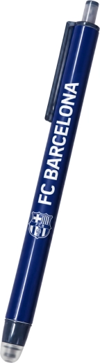 Blåt viskelæder-gelpen med FC Barcelona-motiv