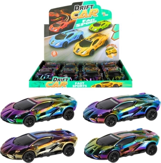 Drift-racerbil med kameleon-effekt (træk-op-drev)