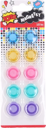 Farverige runde magneter 20mm 10stk