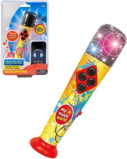 Børnemikrofon med melodier, LED-lys og lyd 20 cm - 1 stk.