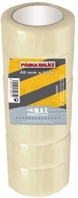 Pakketape 48 mm × 66 m transparent, sæt med 6 stk.