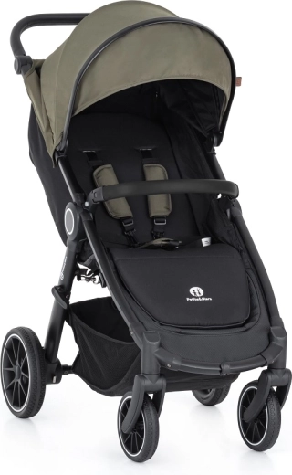 Petite&Mars sporty klapvogn Street+ RWS black mature olive