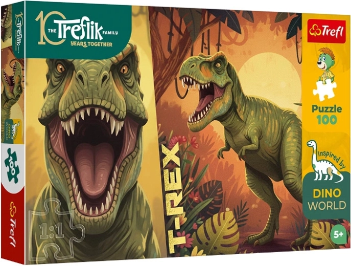 Trefl puslespil Inspired by Dino World – T-Rex Rodzina Treflików 100 brikker