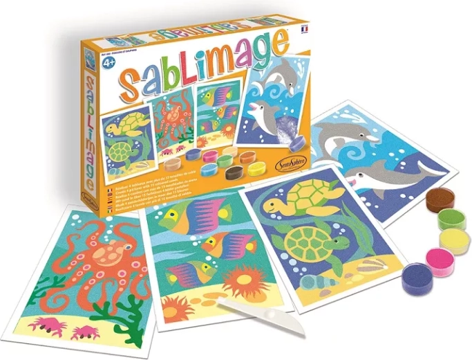 Sentosphere Sablimage mini sandbilleder med fisk og delfiner